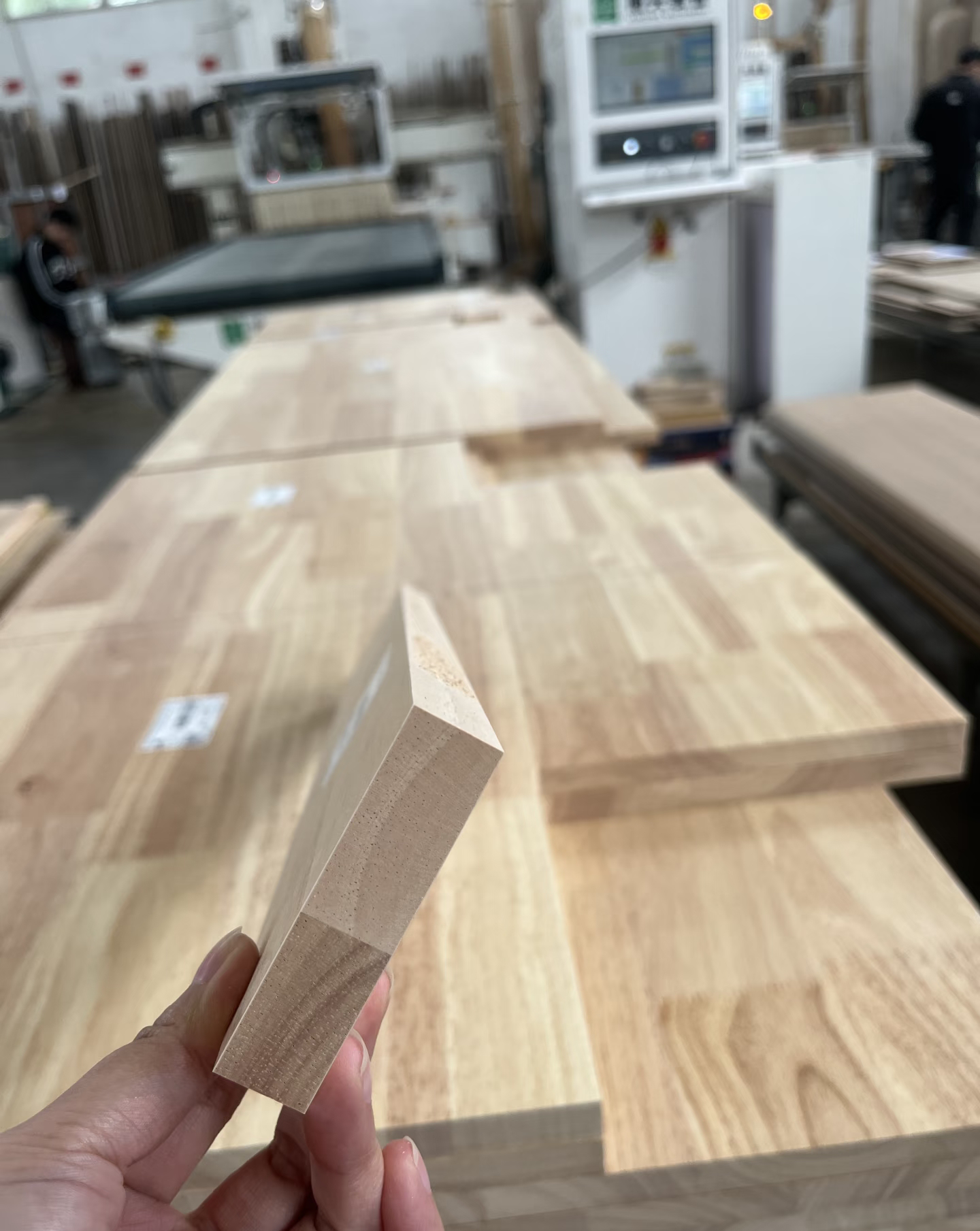 Eco-friendly rubber wood finger joint board for home furniture, kitchen cabinets and wardrobe